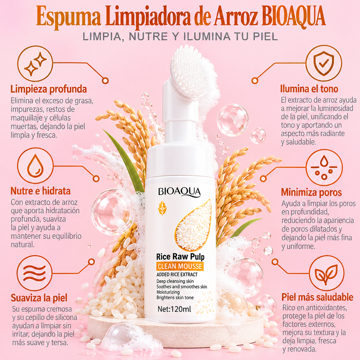 ESPUMA LIMPIADORA ARROZ BIOAQUA