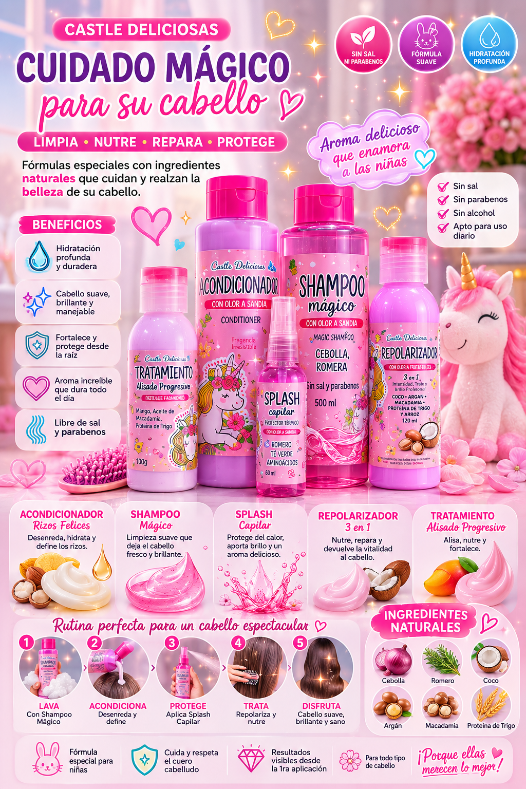 KIT CAPILAR UNICORNIO- NIÑAS