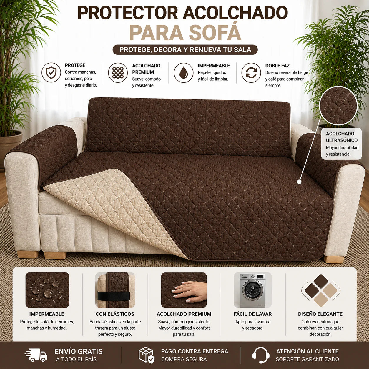 COBERTOR PARA SOFA 2 PUESTOS